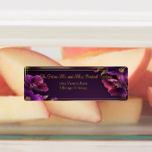 Luminous Violets Purple Floral Return Address ラベル (貼付)