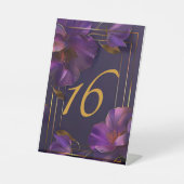 Luminous Violets Purple Wedding Table Number 台座サイン (正面)