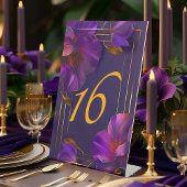Luminous Violets Purple Wedding Table Number  台座サイン