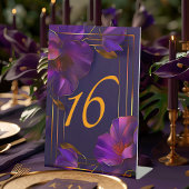 Luminous Violets Purple Wedding Table Number 台座サイン