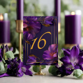 Luminous Violets Purple Wedding Table Number Card テーブルナンバー