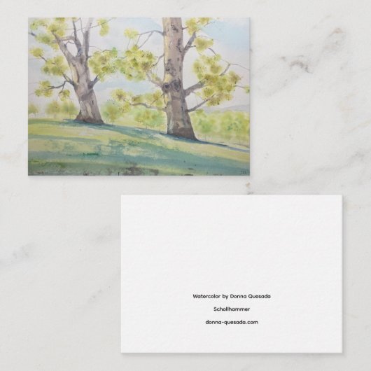 Luminous Watercolor Trees ノートカード (正面/裏面)