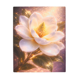 Luminous White Magnolia Metal Wall Art Etherial メタルプリント