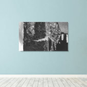 Lummi Island, WA - Lummi Rocks View with Row キャンバスプリント (インサイチュ (ウッドフロア))