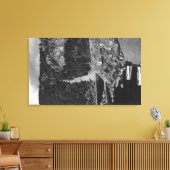 Lummi Island, WA - Lummi Rocks View with Row キャンバスプリント (インサイチュ (リビング))