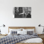 Lummi Island, WA - Lummi Rocks View with Row キャンバスプリント (インサイチュ (寝室))