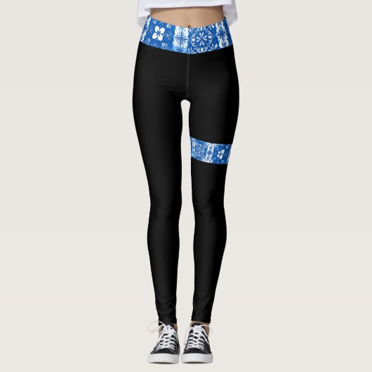 Lumpia Legs BAND: Boracay Blue Filipino-Inspired レギンス (正面)