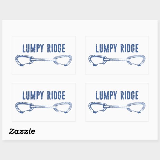 Lumpy Ridge Rock Climbing Quickdraw 長方形シール (シート)