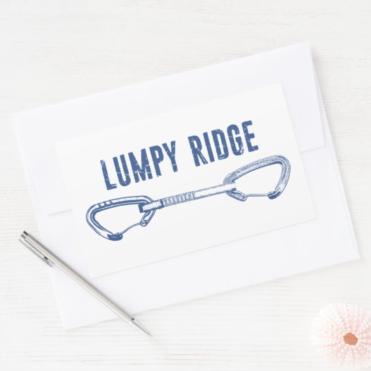 Lumpy Ridge Rock Climbing Quickdraw 長方形シール (封筒)