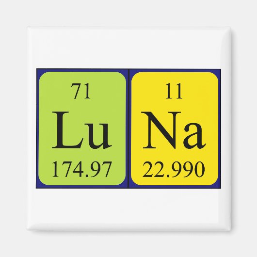 Luna周期表名磁石 マグネット (正面)