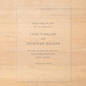 Luna モダン Wedding Save the Date アクリル招待状 (正面)