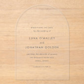 Luna モダン Wedding Save the Date アクリル招待状 (正面)