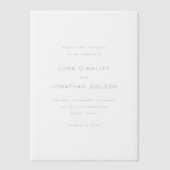 Luna モダン Wedding Save the Date ベラム紙招待状 (正面)