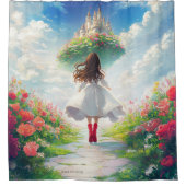 Luna and the Cloud Castle - Enchanted Shower Curta シャワーカーテン (正面)