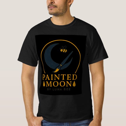 Luna Bee ブランド ペイントムーントシャツ Tシャツ (正面)