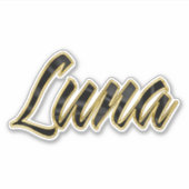 Luna black gold Lettering Aufkleber Sticker シール (正面)