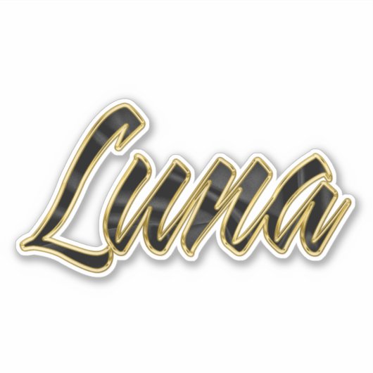 Luna black gold Lettering Aufkleber Sticker シール (正面)