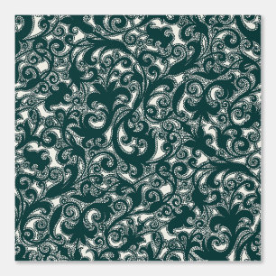 LUNA Dark Teal Botanical Floral 壁紙