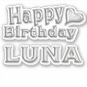 Luna Happy Birthday silver Aufkleber Sticker シール (正面)