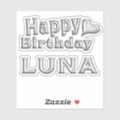 Luna Happy Birthday silver Aufkleber Sticker シール (シート)