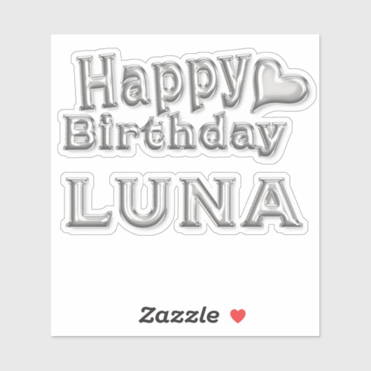Luna Happy Birthday silver Aufkleber Sticker シール (シート)