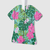 Luna Hibiscus Garden Hawaiian Aloha Shirt- Aqua オーナメント (正面)