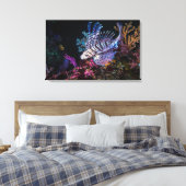 Luna lionfish、Pterois lunulata Temminck & Schleg キャンバスプリント (インサイチュ (寝室))