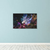 Luna lionfish、Pterois lunulata Temminck & Schleg キャンバスプリント (インサイチュ (ウッドフロア))
