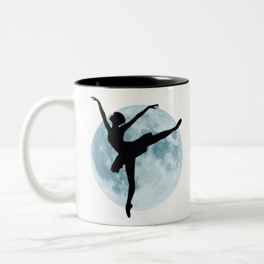 Luna llena y silueta de bailarina ツートーンマグカップ (左)