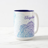 Luna Mandala 15 oz. Personalized Mug ツートーンマグカップ (正面右)