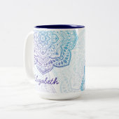 Luna Mandala 15 oz. Personalized Mug ツートーンマグカップ (正面左)