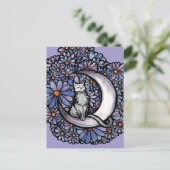 Luna Moon Cat Purple Daisy                         ポストカード (スタンド正面)