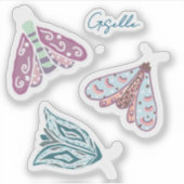 Luna Mothパーソナライズされたのステッカーシート シール (正面)