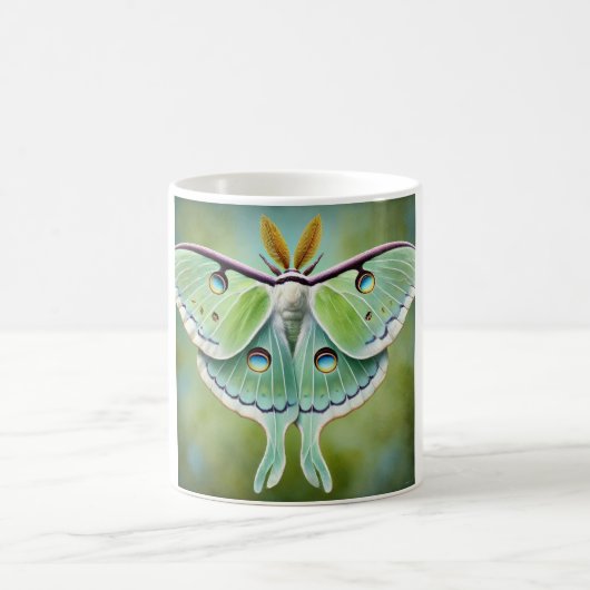 Luna Moth 010824IREF203 - Watercolor コーヒーマグカップ (中央)