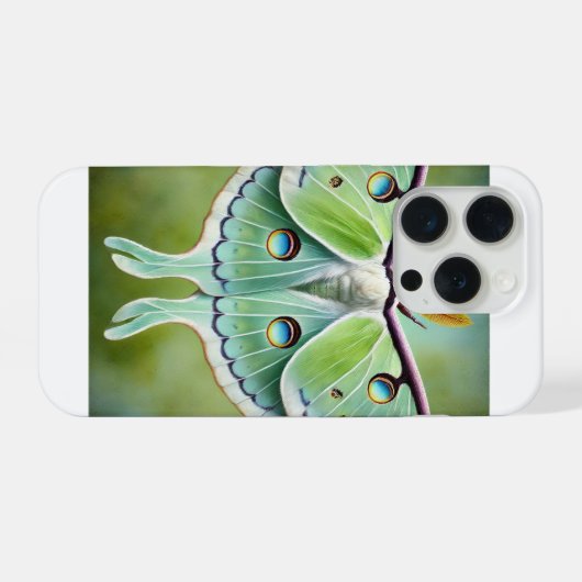 Luna Moth 010824IREF203 - Watercolor iPhoneケース (裏面横)