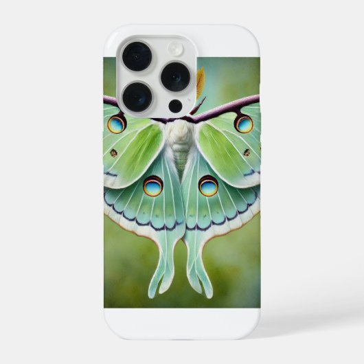 Luna Moth 010824IREF203 - Watercolor iPhoneケース (裏面)