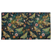 Luna Moth and Moon Phases, Starry Night Flowers 枕カバー (正面右)