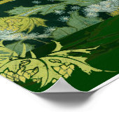 Luna Moth and Moon Poster, Green Nature Collage ポスター (角)