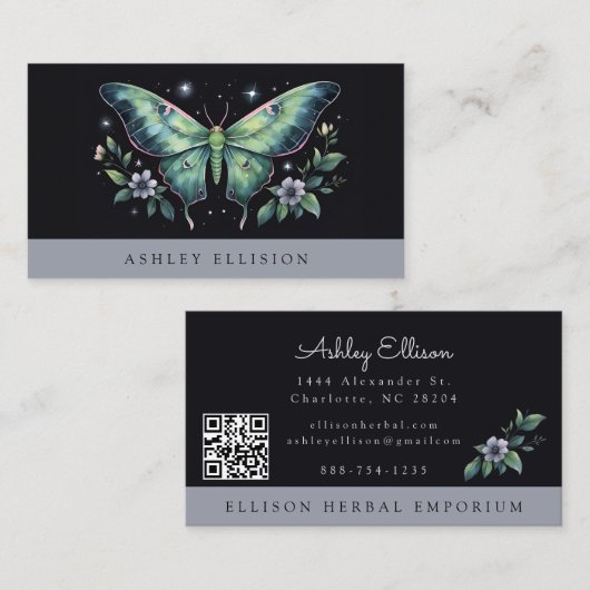 Luna Moth Business Card 名刺 (正面/裏面)