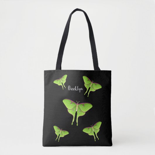Luna Moth cartoon illustration トートバッグ (正面)