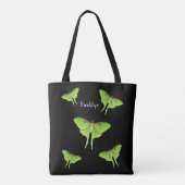 Luna Moth cartoon illustration トートバッグ (裏面)