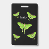 Luna Moth cartoon illustration   バッジ (裏面)