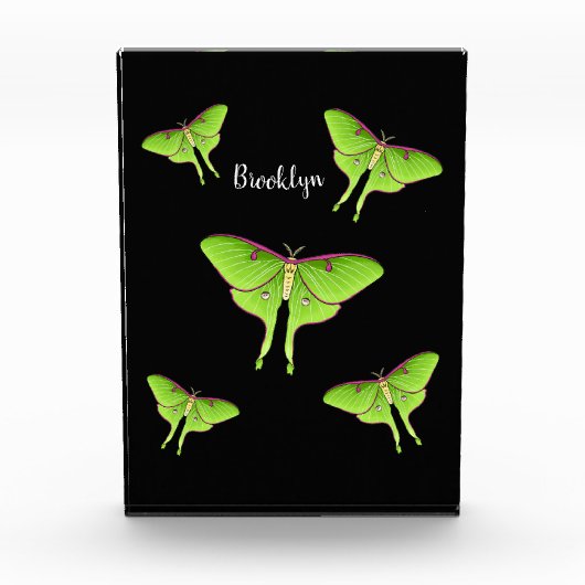 Luna Moth cartoon illustration フォトブロック (正面)