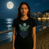 Luna Moth & Flowers In Moonlight Tシャツ