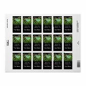 Luna Moth in Lily of the Valley Flowers蔵書票 ラベル (フルシート)