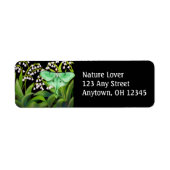 Luna Moth in Lily of the Valley Flowers Label ラベル (正面)