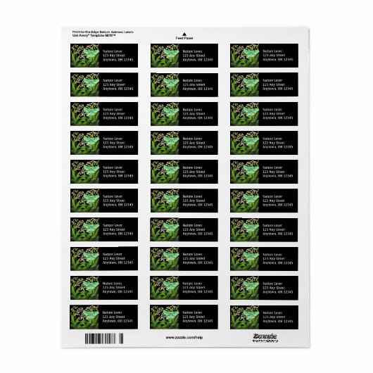 Luna Moth in Lily of the Valley Flowers Label ラベル (フルシート)