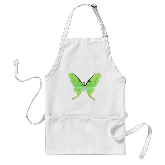 Luna moth on a pale green background スタンダードエプロン (正面)