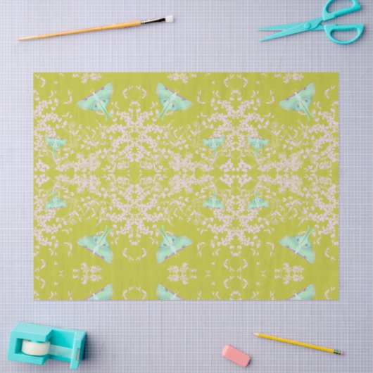 Luna Moth on Lime 薄葉紙 (クラフト)