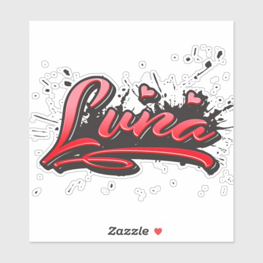 Luna red Heart Graffiti Aufkleber Sticker シール (シート)
